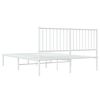 vidaXL Bedframe met hoofdbord metaal wit 140x200 cm
