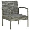 vidaXL 5-delige Loungeset met kussens poly rattan grijs