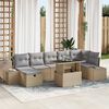 vidaXL Tuin Sofa Set 8 pcs Beige poly rattan