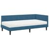 vidaXL Hoekbedframe met Matras met matras 2 pcs Blauw Fluweel
