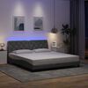 vidaXL Bedframe met LED zonder matras stof 180x200 cm lichtgrijs