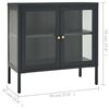 vidaXL Dressoir 70x35x70 cm staal en glas antracietkleurig