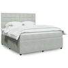 vidaXL Boxspring met matras fluweel lichtgrijs 180x200 cm