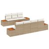 vidaXL Tuinbankenset met kussen 8 pcs Beige Poly riet