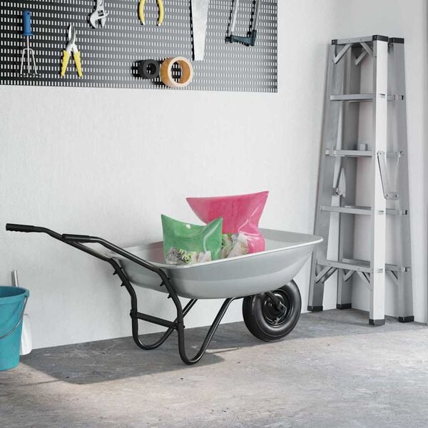 vidaXL Vervanging voor kruiwagenlade Zilver 80 x 60 x 25 cm Staal