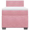 vidaXL Boxspring met matras fluweel roze 100x200 cm