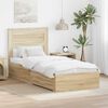 vidaXL Bedframe met hoofdeinde Sonoma Eiken 90 x 200 cm Bewerkt hout