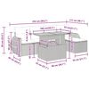 vidaXL 6-delige Loungeset met kussens poly rattan acacia bruin