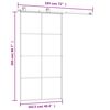 vidaXL Schuifdeur met beslag 102,5x205 cm ESG-glas en aluminium