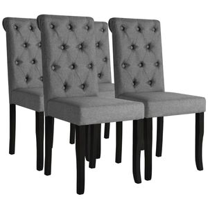 vidaXL Eetkamerstoelen 4 st stof donkergrijs