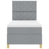 vidaXL LED Box Spring Bed met matras Lichtgrijs 90 x 190 cm Stof