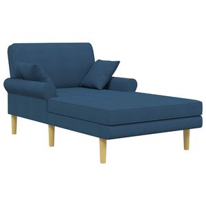 vidaXL Chaise longue Blauw Stof