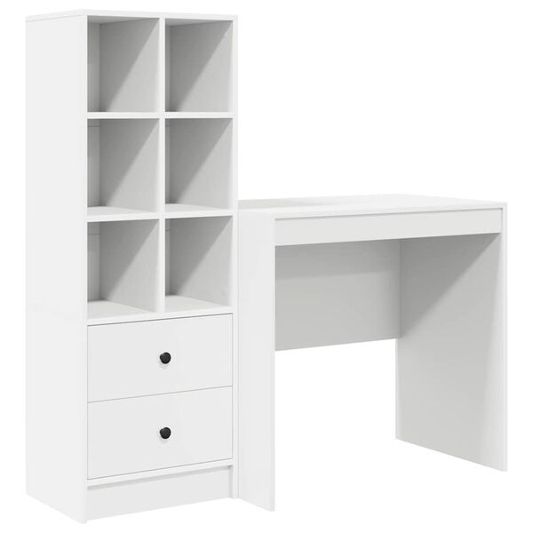 vidaXL Bureau met lade 2 pcs Wit