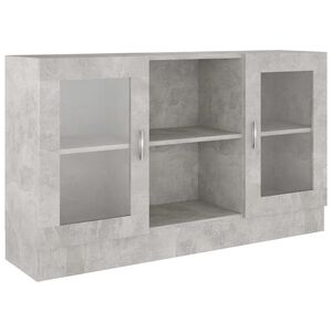 vidaXL Vitrinekast 120x30,5x70 cm bewerkt hout betongrijs