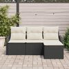 vidaXL Tuin Sofa Set met opslag 4 pcs Zwart poly rattan