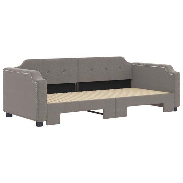 vidaXL Slaapbank met onderschuifbed 100x200 cm stof taupe