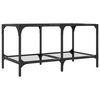 vidaXL Salontafel met transparant glazen blad 78,5x40x40 cm staal