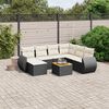vidaXL 8-delige Loungeset met kussens poly rattan zwart