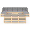 vidaXL 11-delige Loungeset met kussens massief grenenhout
