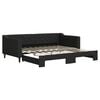 vidaXL Slaapbank met onderschuifbed 90x190 cm stof zwart
