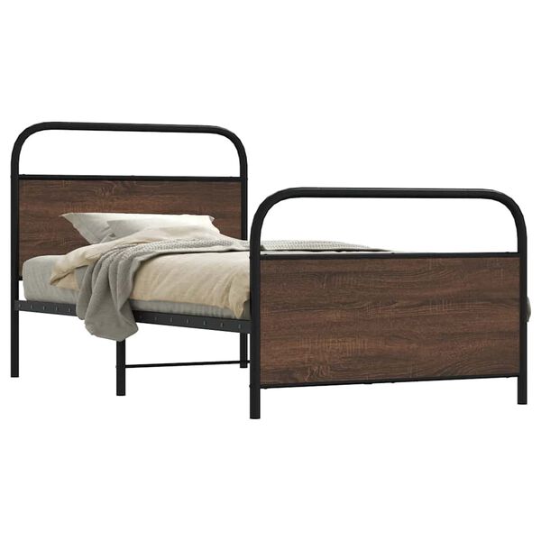 vidaXL Bedframe zonder matras bewerkt hout bruin eikenkleur 100x190 cm