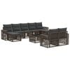 vidaXL Tuinbankenset 10 st Grijs en Donkergrijs poly rattan