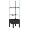 vidaXL Plantenbak met latwerk 40x40x142,5 cm polypropeen zwart