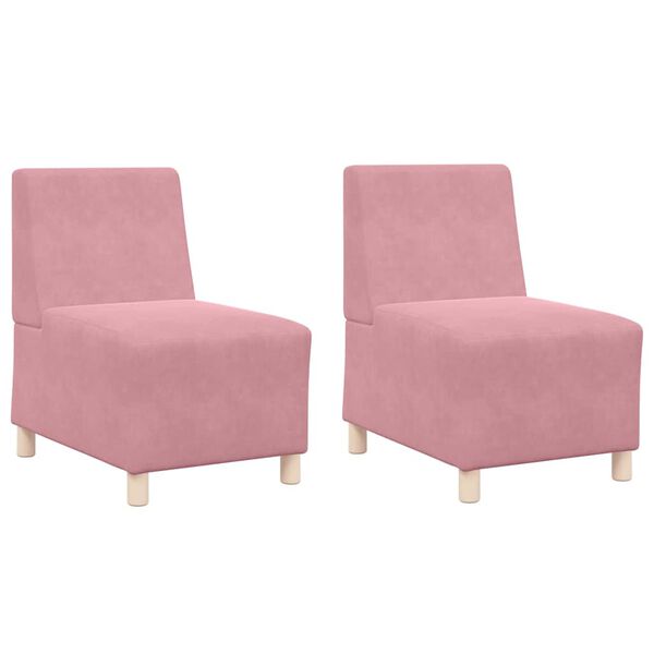 vidaXL Modulaire Bankeenheid Armlos 2 pcs Roze 55 x 74 x 82 cm Fluweel