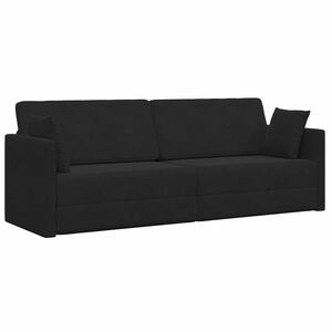 vidaXL Vloerslaapbank Zwart 213 x 70 x 77 cm Fluweel