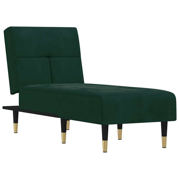 vidaXL Chaise longue fluweel donkergroen