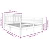vidaXL Bedframe massief hout wit 150x200 cm