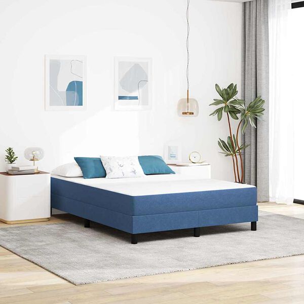 vidaXL Bedmatras met matras Blauw 140 x 200 cm Stof