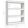 vidaXL Boekenkast/kamerscherm 100x30x103 cm massief grenenhout wit