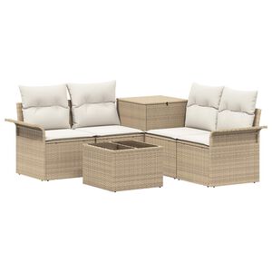 vidaXL Bankstel 6 st 4-Aantal zitplaatsen Beige en Cr&egrave;me Wit