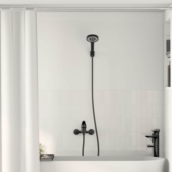 vidaXL Doucheset Zwart G 1 / 2 inch