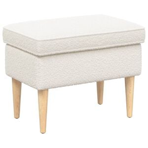 vidaXL Voetenbank Cr&egrave;mekleurig 55 x 35 x 41 cm Boucl&eacute;