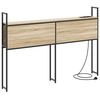 vidaXL Opberghoofdbord met Oplaadstation met plank Sonoma eiken 120 cm