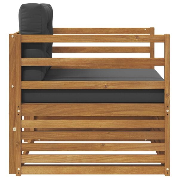 vidaXL Buiten bankenset Massief Acaciahout en Polyester Naturel