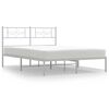 vidaXL Bedframe met hoofdbord metaal wit 135x190 cm