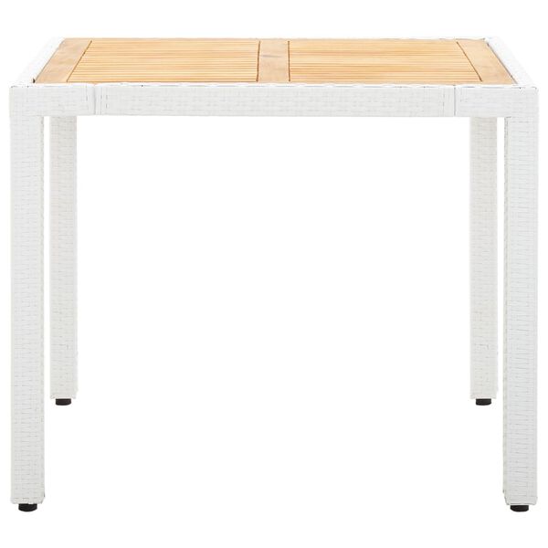 vidaXL 5-delige Tuinset poly rattan wit