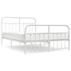 vidaXL Bedframe met hoofd- en voeteneinde metaal wit 140x200 cm