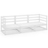 vidaXL Tuinbank 3-zits massief grenenhout wit