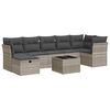 vidaXL 8-delige Loungeset met kussens poly rattan lichtgrijs