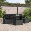 vidaXL Tuin Sofa Set met kussen met opslag 6 pcs Zwart Poly riet