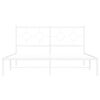 vidaXL Bedframe met hoofdbord metaal wit 160x200 cm