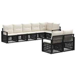 vidaXL Tuinbankenset 8 st Zwart poly rattan