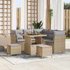 vidaXL Tuin Sofa Set met kussen met opslag 8 pcs beige en lichtgrijs