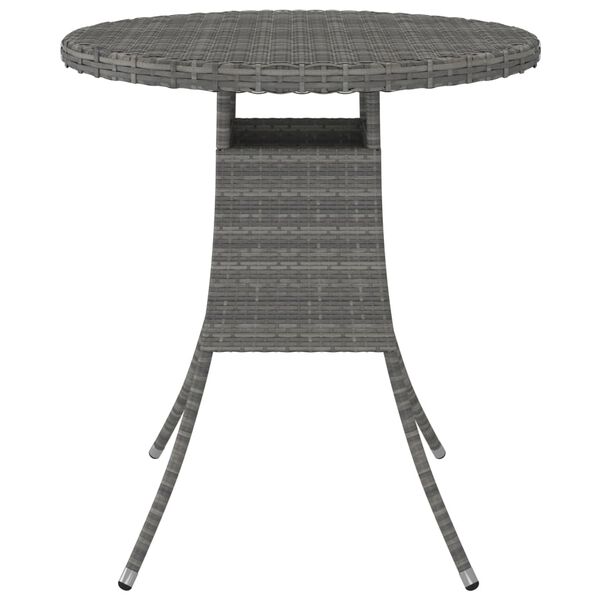 vidaXL Tuintafel 70x70x73 cm poly rattan grijs