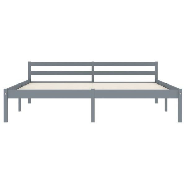 vidaXL Bedframe met 4 lades massief grenenhout grijs 180x200 cm