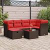 vidaXL 7-delige Loungeset met kussens poly rattan bruin